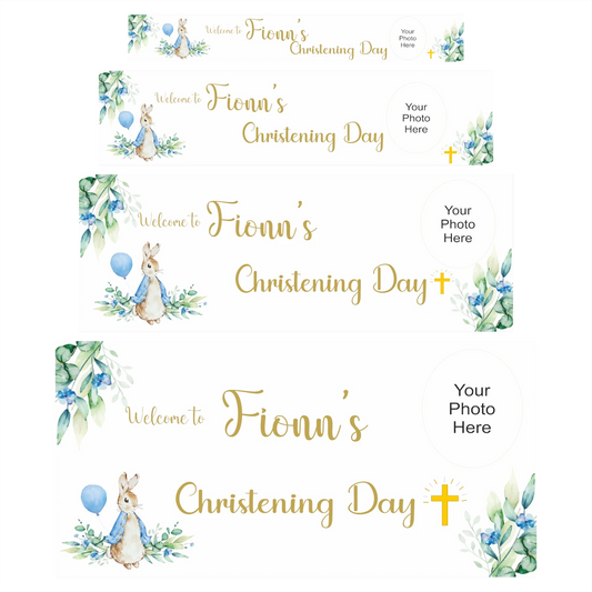 Woodland Bunny Christening Banner