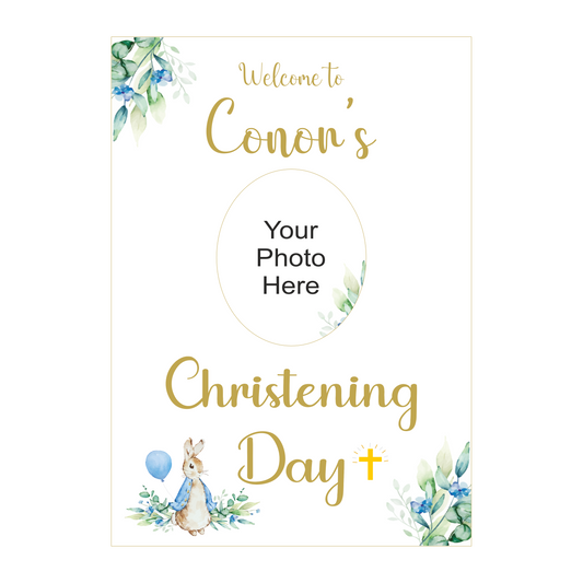 Woodland Bunny Christening Poster
