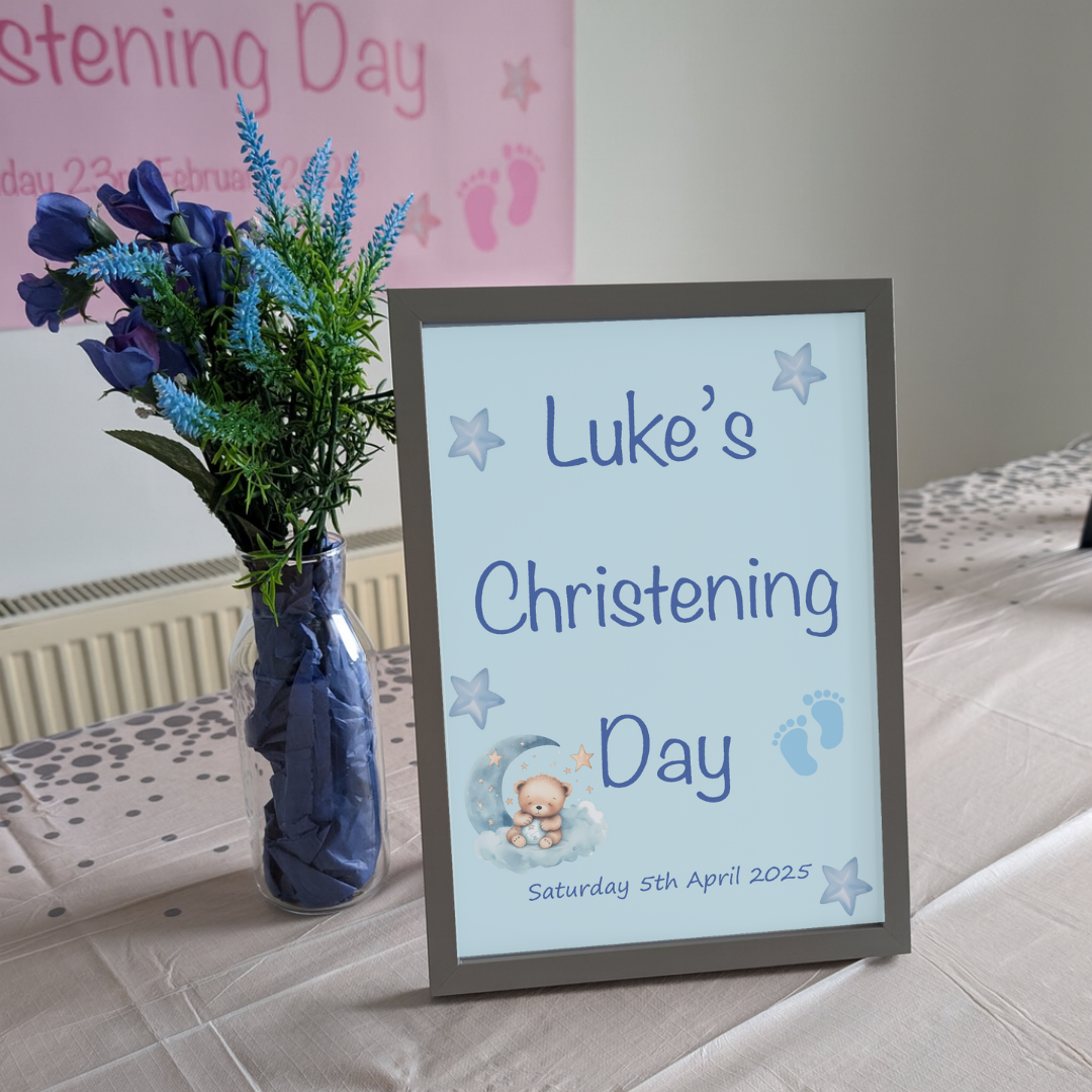 Blue Dreams Christening Poster