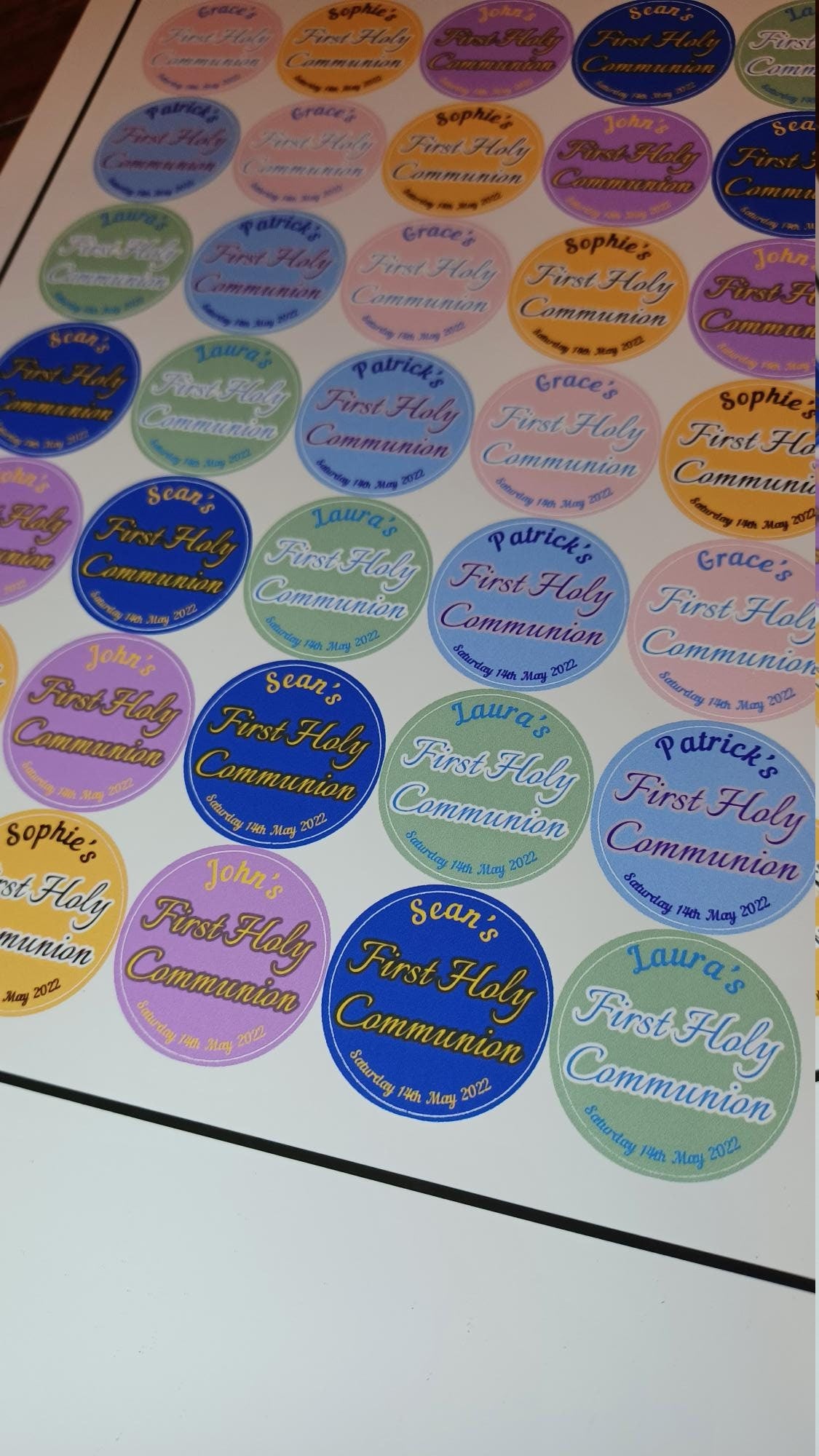 Circular Communion & Confirmation Stickers