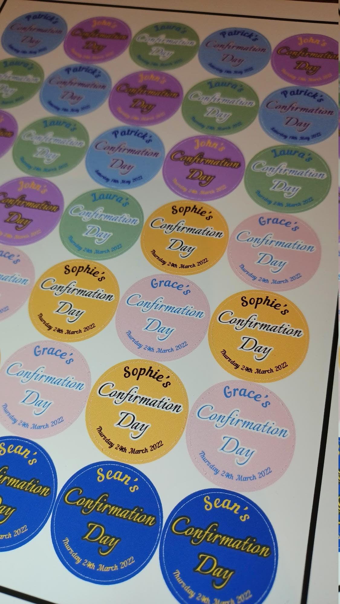 Circular Communion & Confirmation Stickers